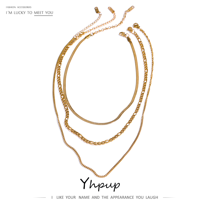Birth Flower Necklace - Yhpup roestvrijstalen ketting gelaagde ketting gescheiden