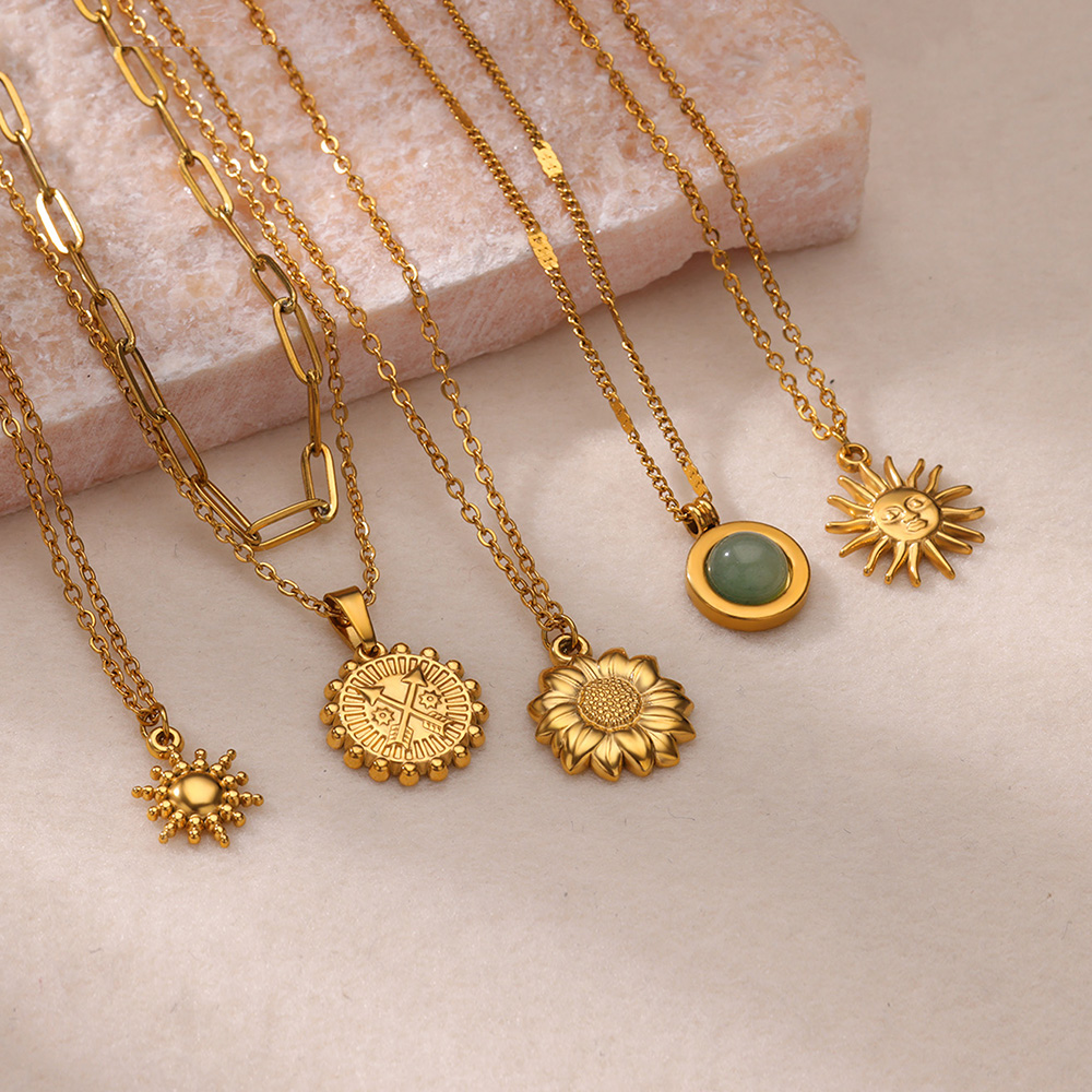 Birth Flower Necklace - Rvs Geometrische Ketting Voor Vrouwen Mode