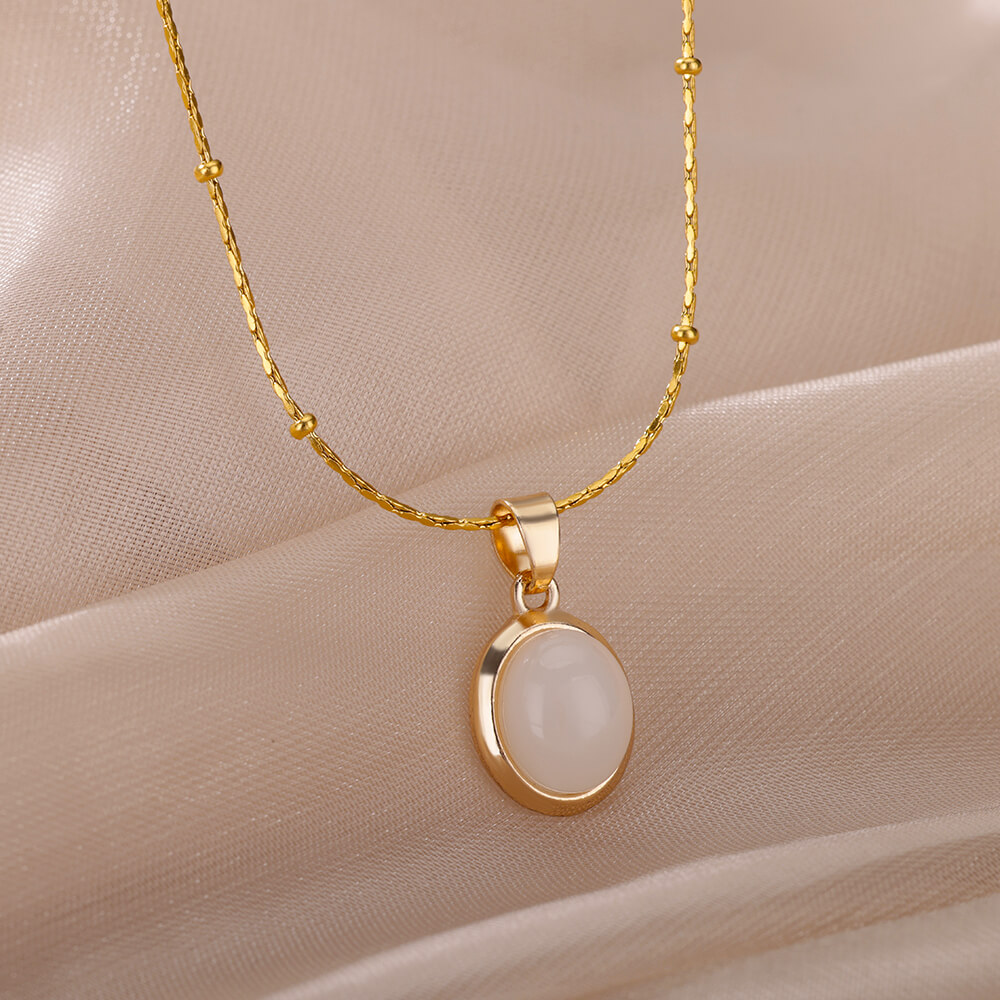 Mode Steen Opaal Ovale Ketting - Birth Flower Necklace recensie en prijs