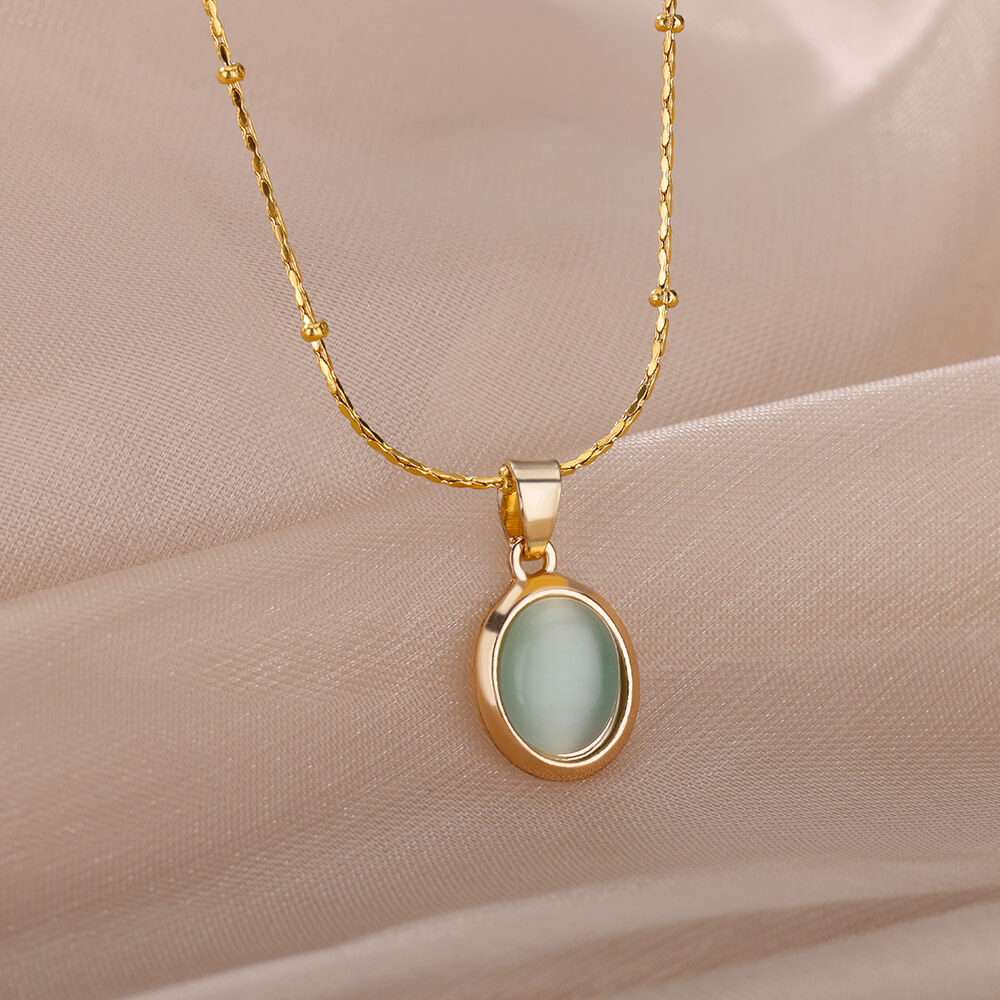 Mode Steen Opaal Ovale Ketting - Birth Flower Necklace recensie en prijs