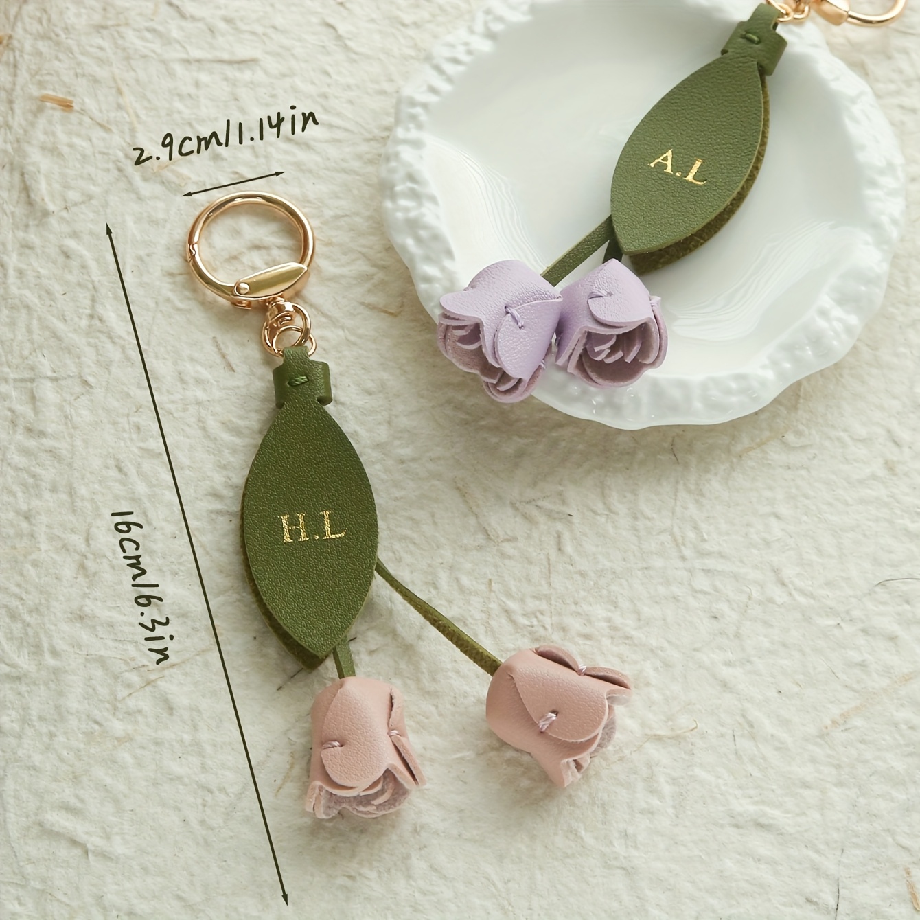 Gepersonaliseerde leren sleute - Monogram Keychain Leather recensie en prijs