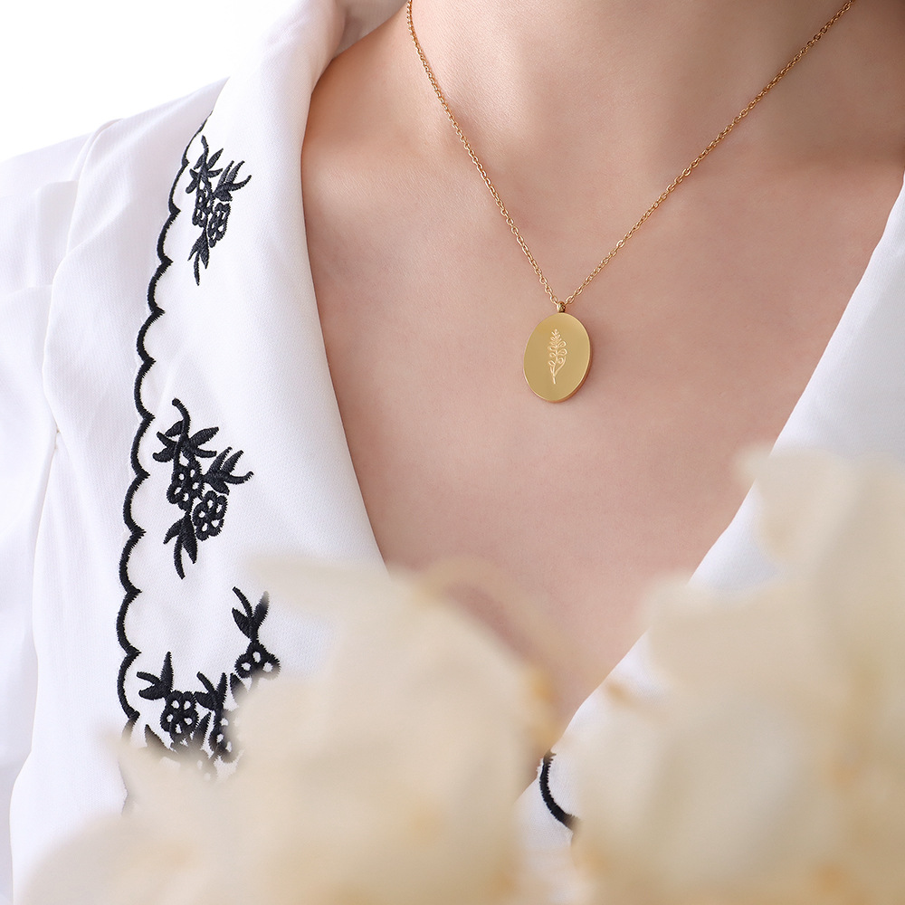 Ins Nieuwe Roestvrij Staal Dub - Birth Flower Necklace recensie en prijs