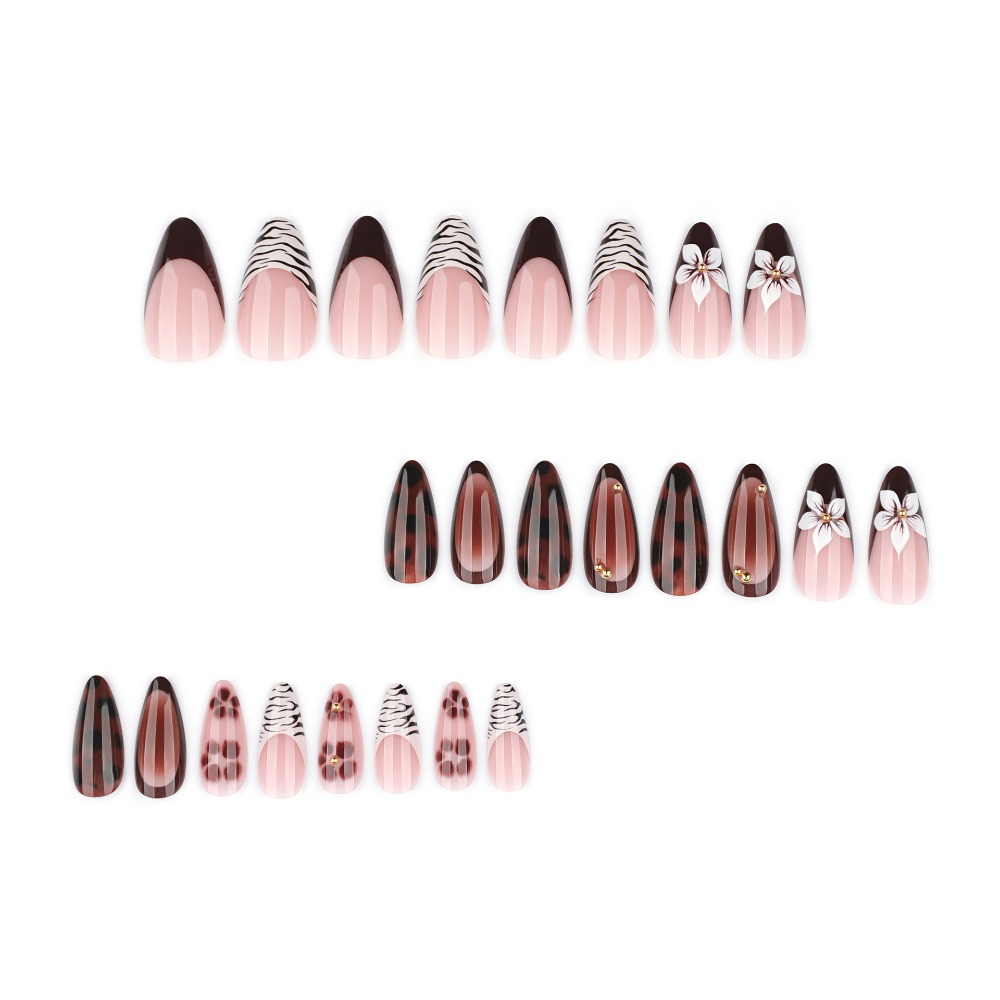 24 stuks bruine French Tip opz - Pressed Flower Art recensie en prijs