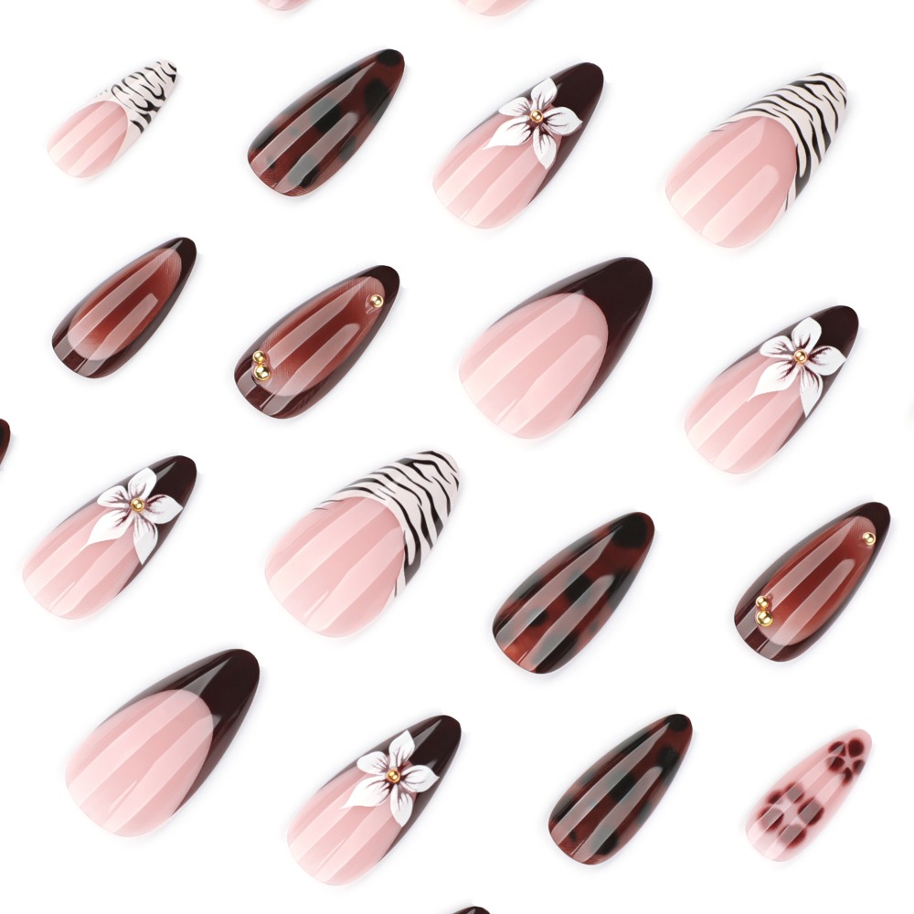 24 stuks bruine French Tip opz - Pressed Flower Art recensie en prijs