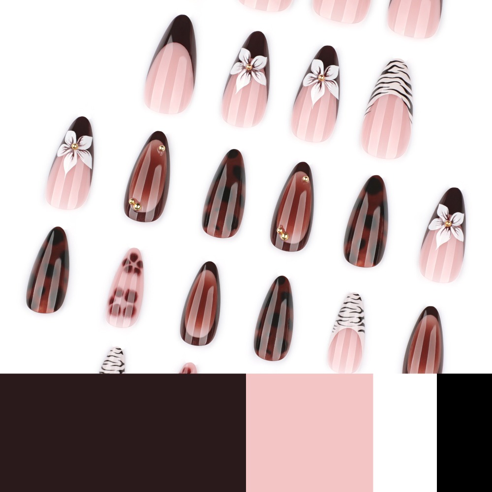 24 stuks bruine French Tip opz - Pressed Flower Art recensie en prijs